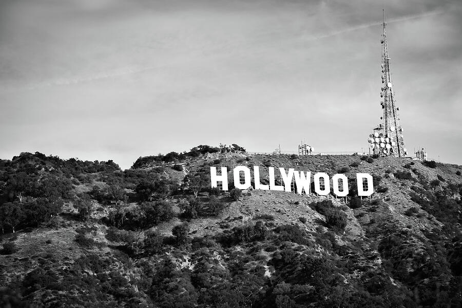Hollywood Photograph - Hollywood Hills California - Los Angeles in Black and White by Gregory Ballos