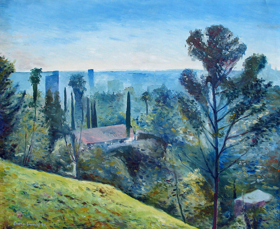 Hollywood Painting - Hollywood Hills California USA 1997  by Enver Larney