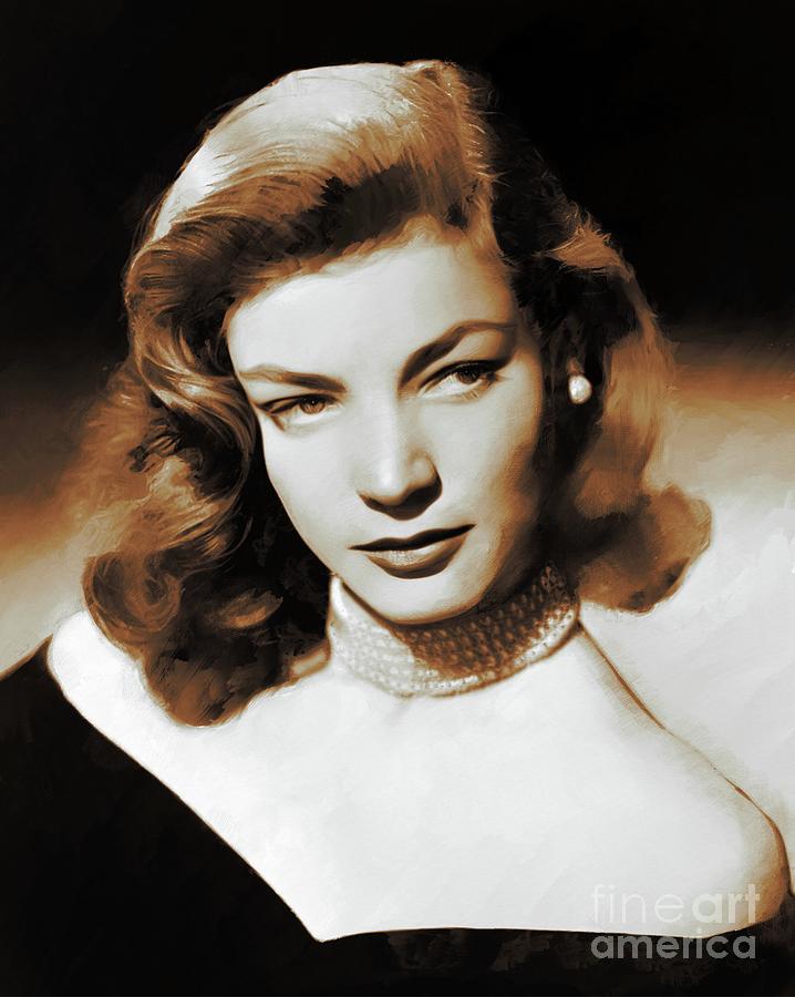Hollywood Painting - Hollywood Legends, Lauren Bacall by Esoterica Art Agency