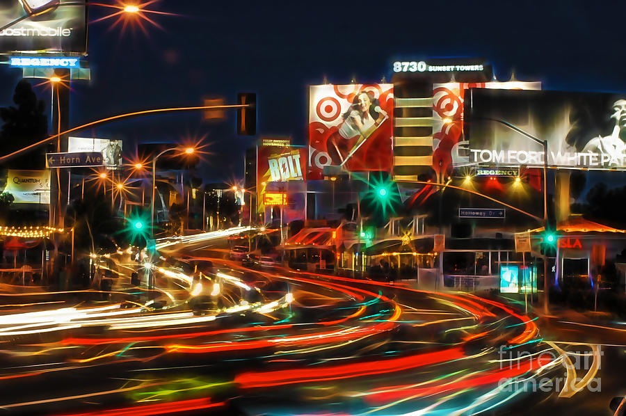 Hollywood Sunset Strip Mixed Media by Marvin Blaine