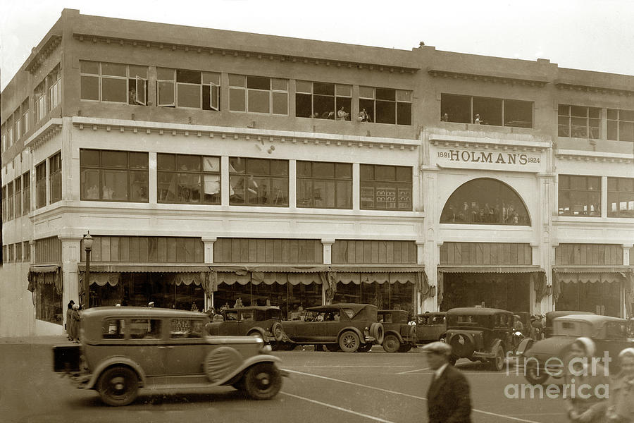 Furniture Photograph - Holman Department Store, Lighthouse Avenue Circa 1930 by Monterey County Historical Society