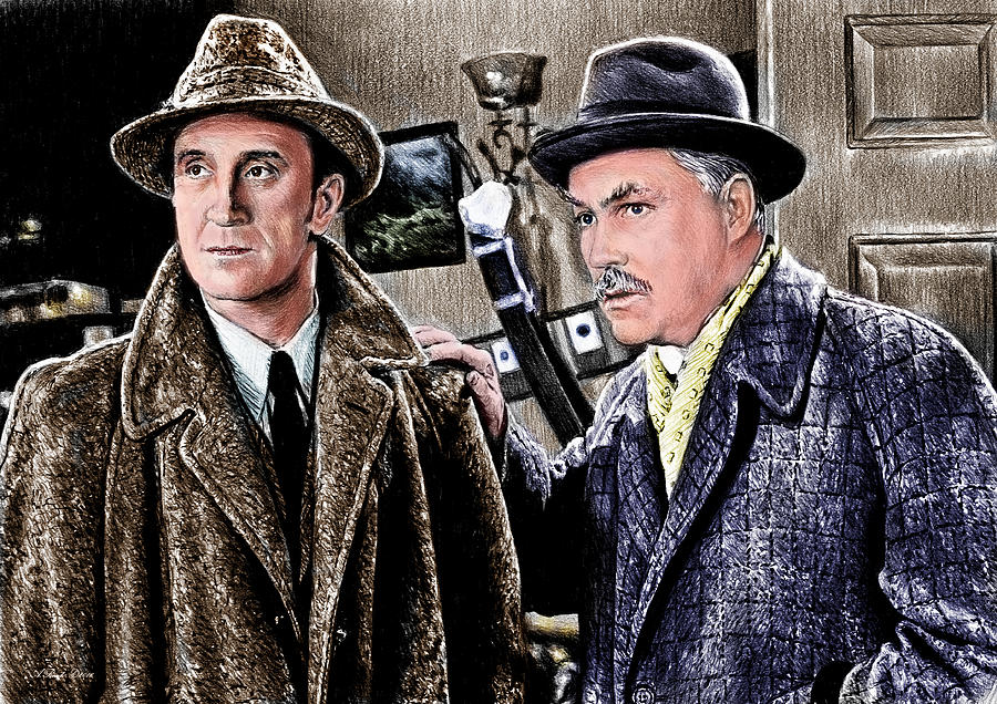 Holmes and Watson colour 2 Drawing by Andrew Read