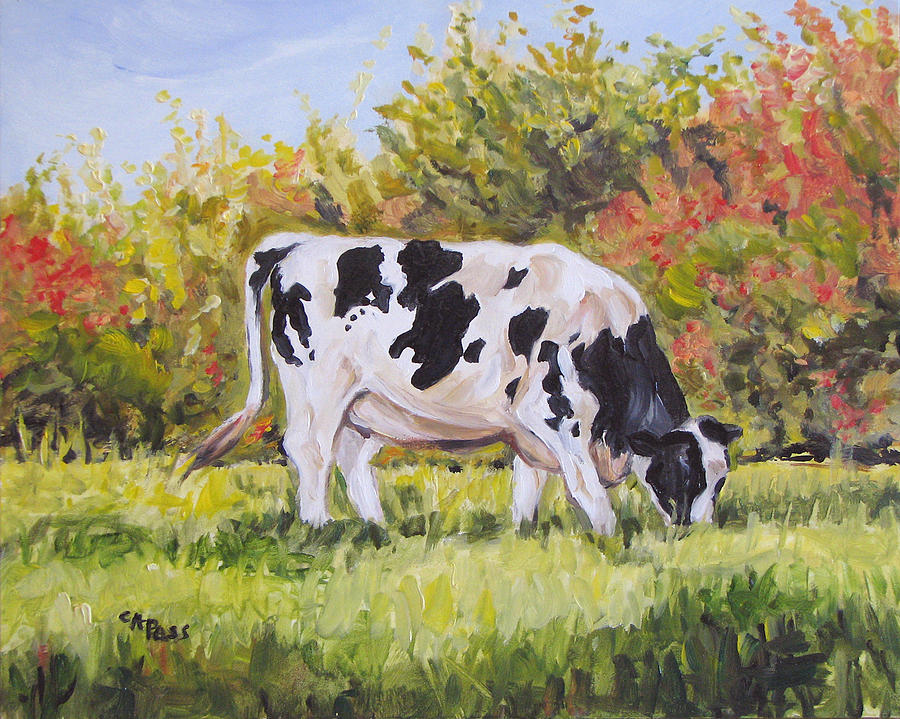 Holstein Painting by Cheryl Pass