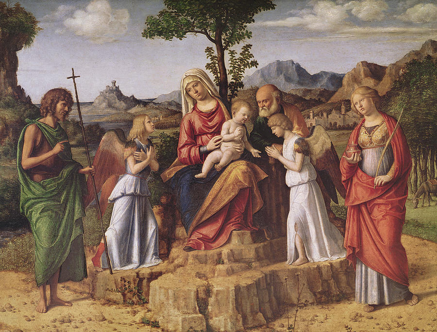 Madonna Painting - Holy Conversation by Giovanni Battista Cima da Conegliano