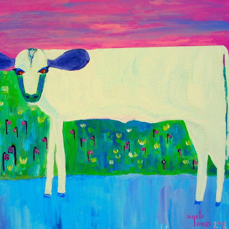 Sunset Painting - Holy Cow by Angela Annas