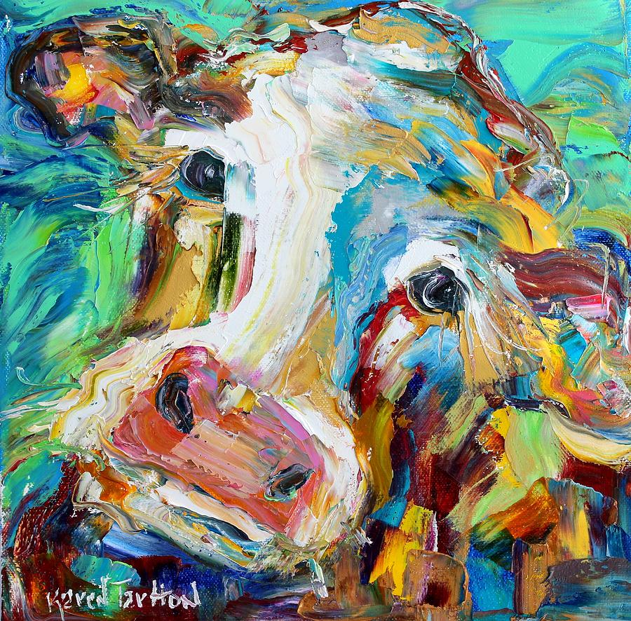 Cow Painting - Holy Cow by Karen Tarlton