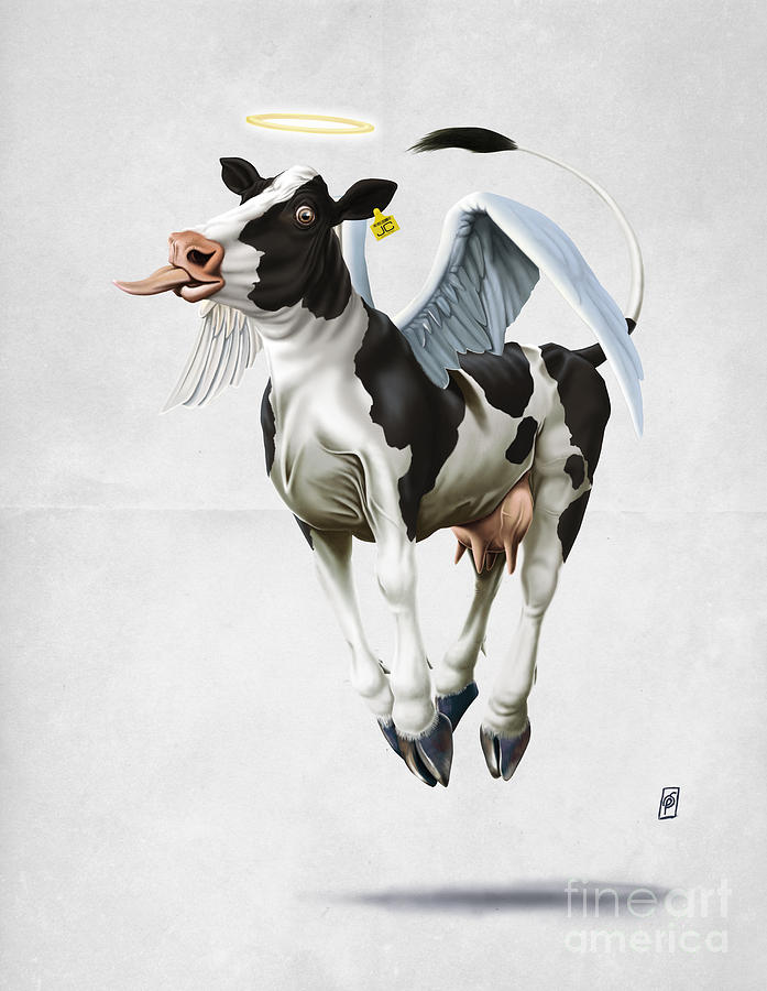 Holy Cow Wordless Digital Art by Rob Snow