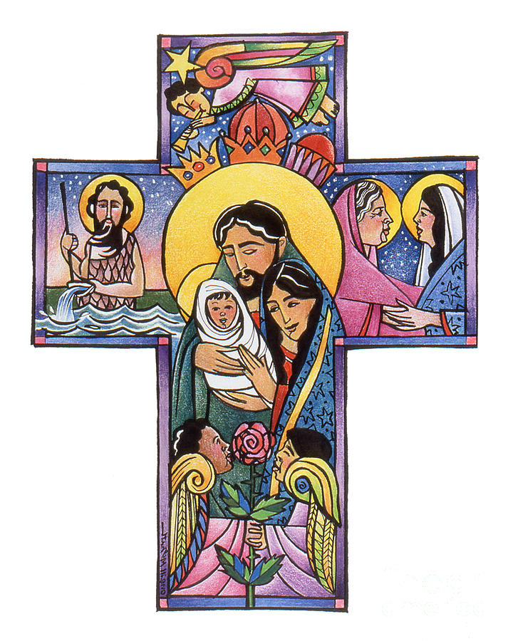 Holy Family Cross - MMHFC Painting by Br Mickey McGrath OSFS