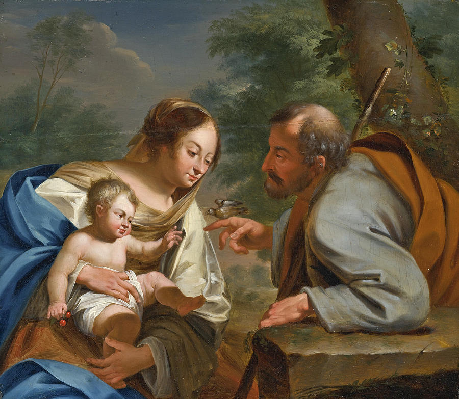 Holy Family Painting by Follower of Simon Vouet