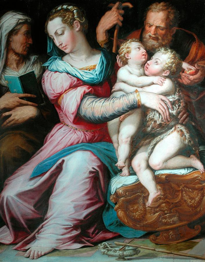 Madonna Painting - Holy Family with St John  by Giorgio Vasari
