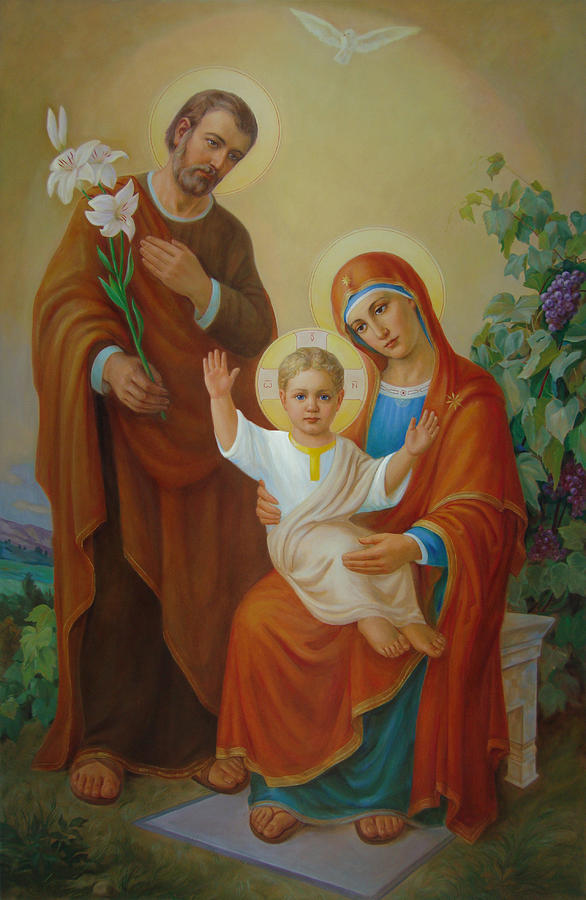 Jesus Christ Painting - Holy Family With The Vine Tree by Svitozar Nenyuk