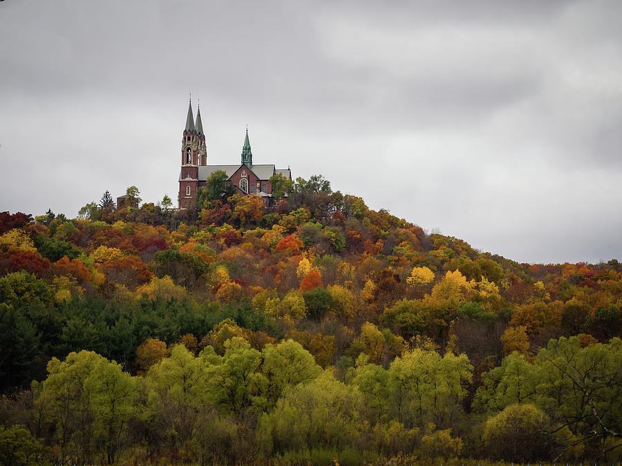 Holy Hill Basilica in Fall Photograph by Kristine Hinrichs