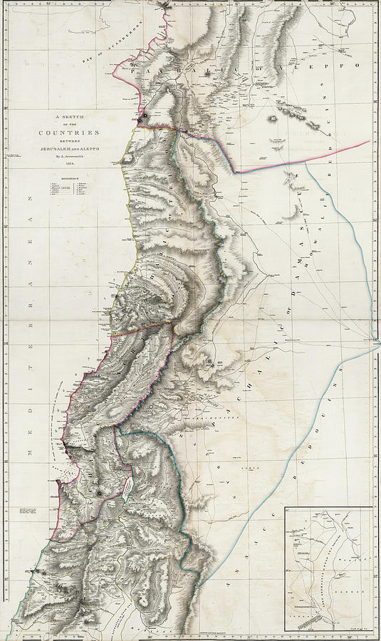 Holy Land Map 1814 Photograph by Daniel Hagerman