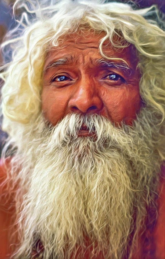 Holy Man Photograph - Holy Man - Such A Long Journey - Paint by Steve Harrington