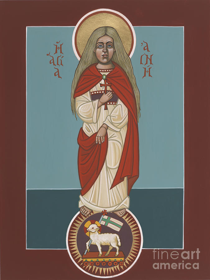 Holy Martyr St Agnes Lamb of God 243 Painting by William Hart McNichols