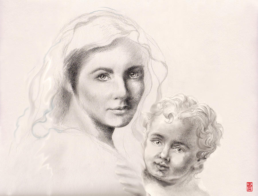 Holy Mary and Christ Child Painting by Scott Kirkman