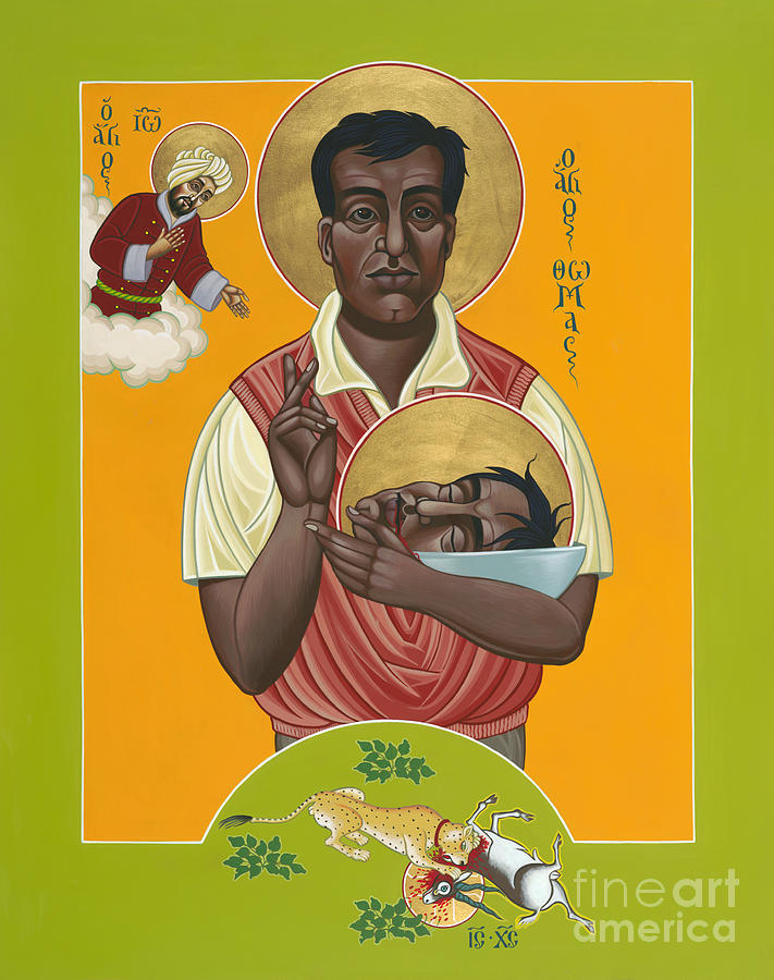 Holy New Martyr Thomas Anchanikal With St John de Brito 153 Painting by William Hart McNichols