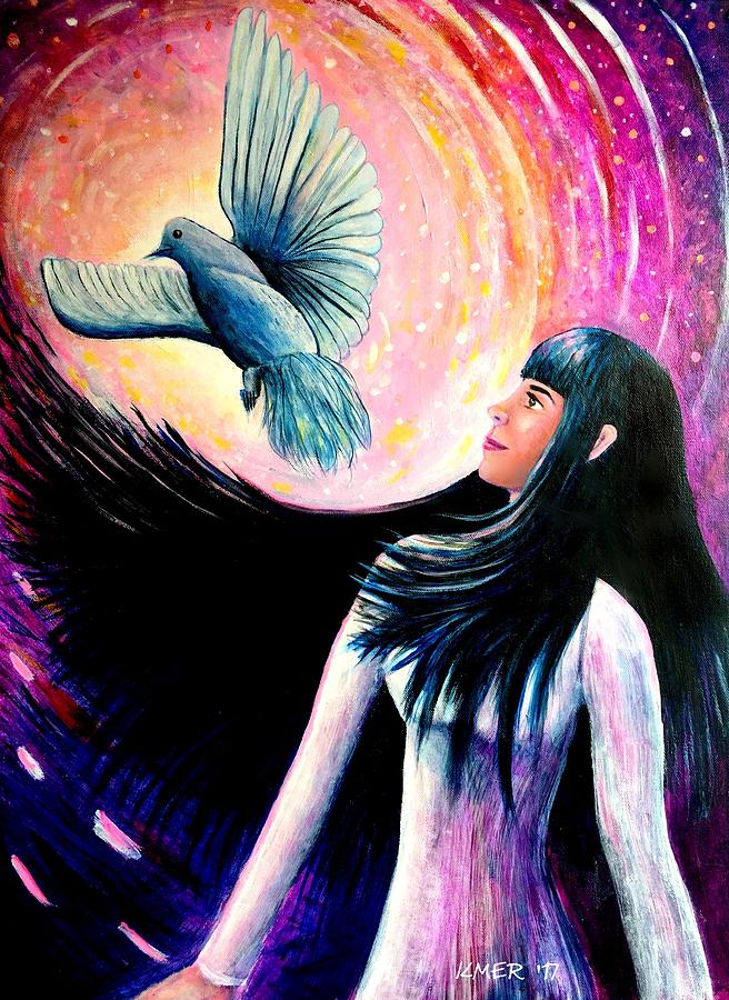 Jesus Christ Painting - Spirit Bird by Katerina Roy