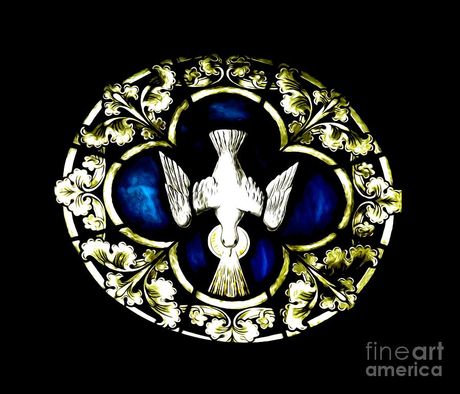 Holy Spirit Stained Glass Window Soft Effect Photograph by Rose Santuci-Sofranko