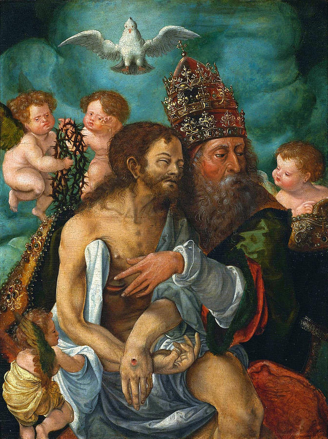 Holy Trinity Painting by Master of the Lille Adoration