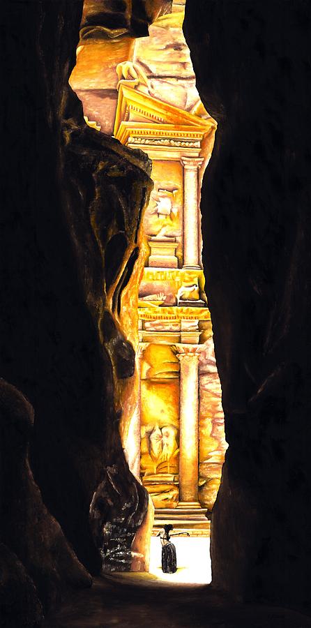 Architecture Painting - Homage to Petra by Richard Young