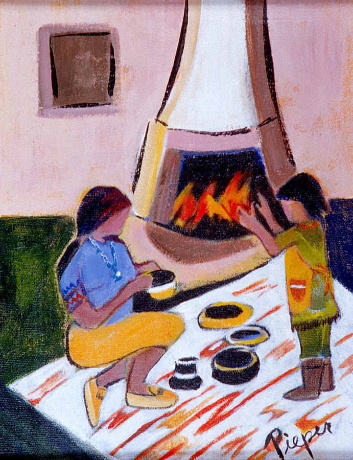 Home and Hearth in Taos Painting by Betty Pieper