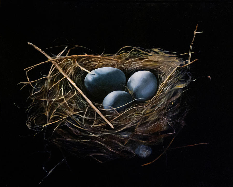 Bird Eggs Painting - Home by Anthony Enyedy
