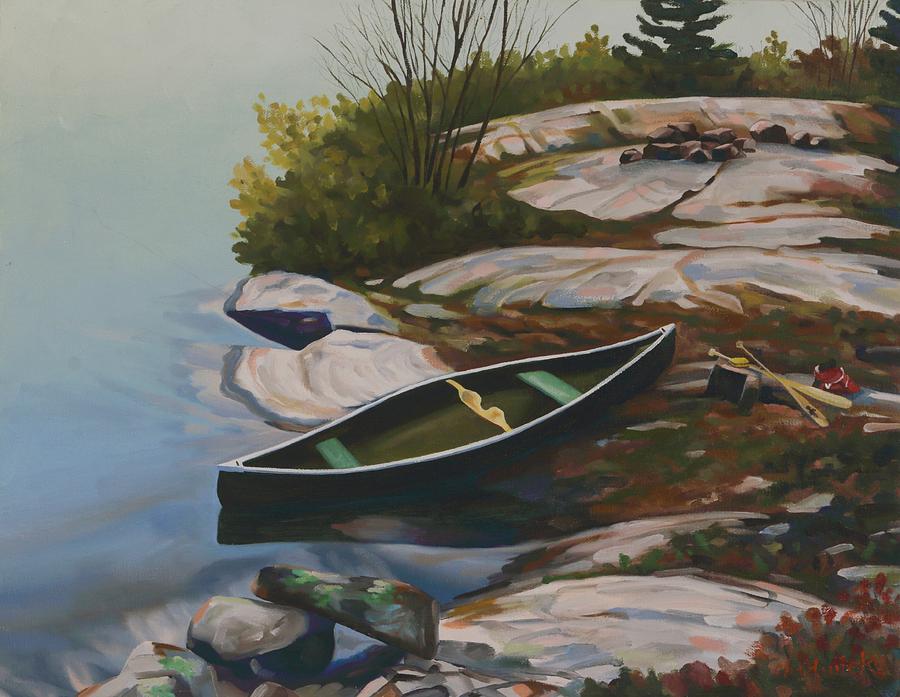 Home Base - Bass Lake Painting by Phil Chadwick