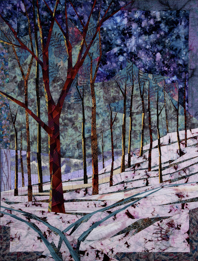 Quilt Tapestry - Textile - Home Before Dark by Linda Beach Quilt Tapestry - Textile - Home Before Dark by Linda Beach