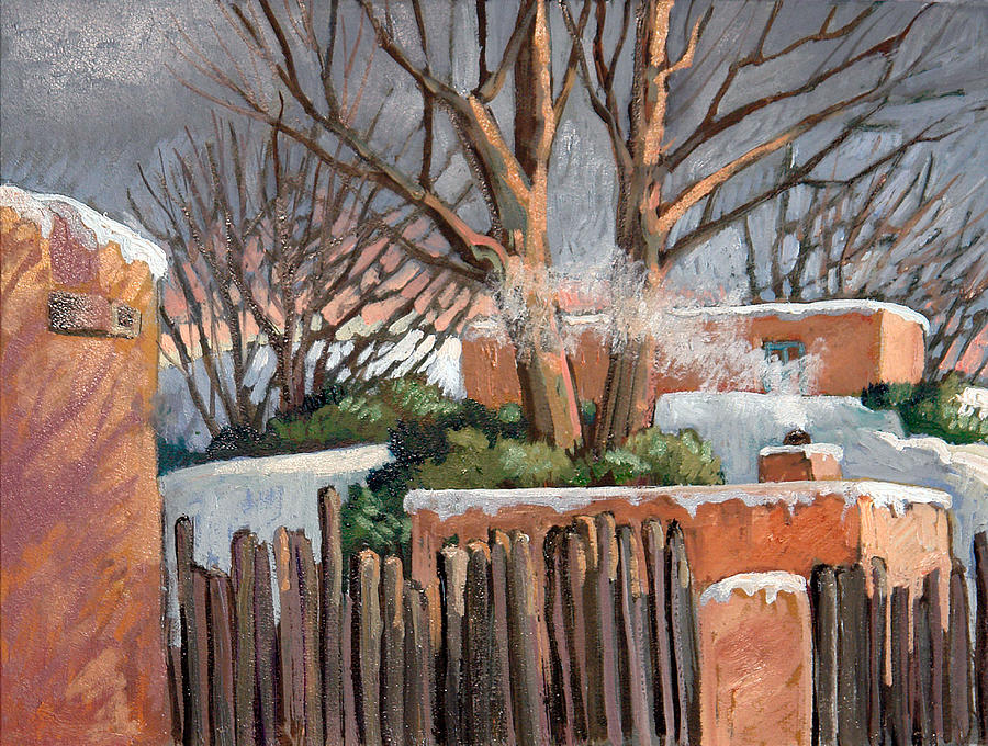 Winter Painting - Home Fires by Donna Clair