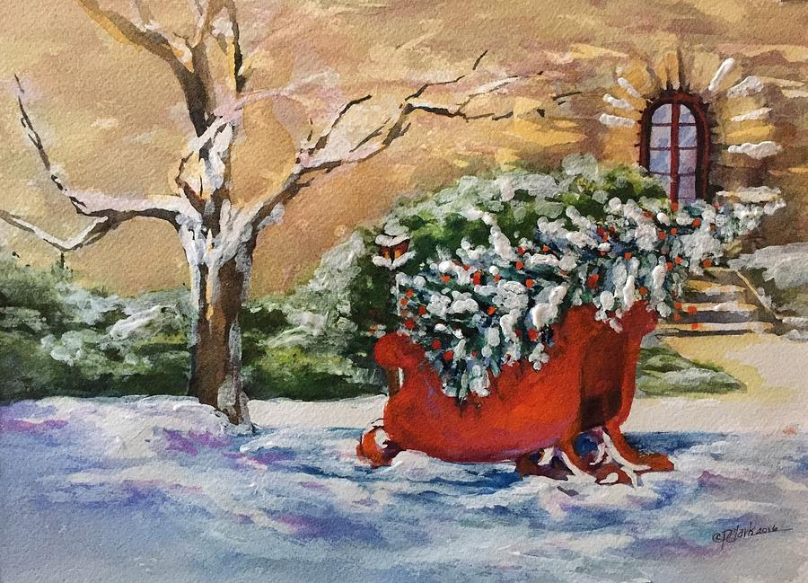Christmas Painting - Home for Christmas by Donna Pierce-Clark