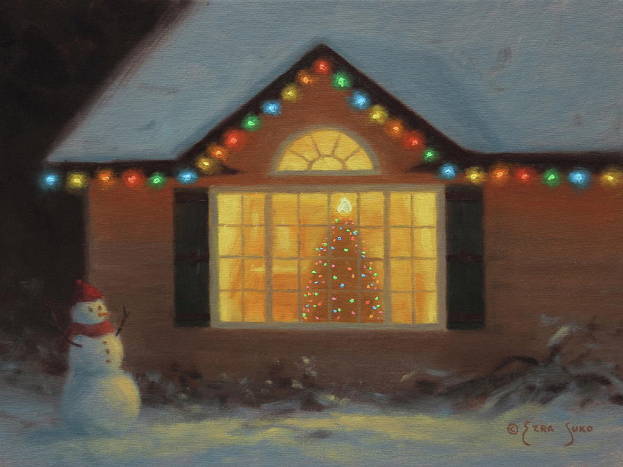 Christmas Painting - Home for Christmas by Ezra Suko