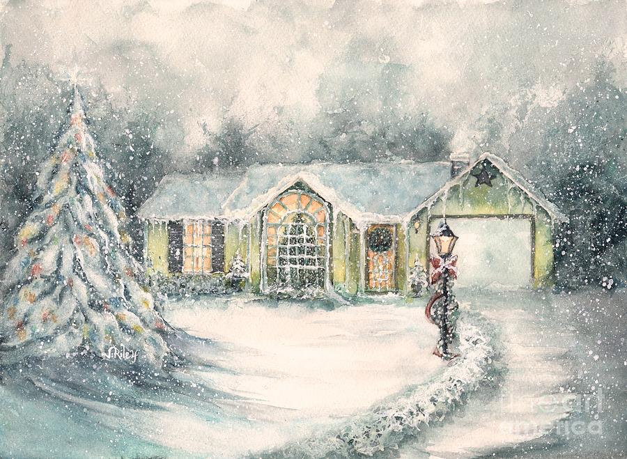 Home for Christmas Painting by Janine Riley