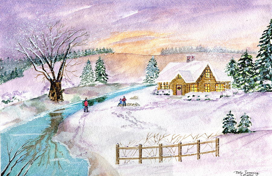 Home for Christmas Painting by Melly Terpening