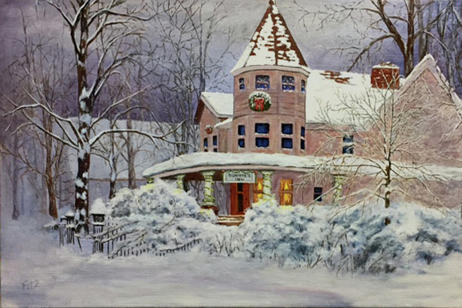 Home For Christmas Painting by Rick Fitzsimons