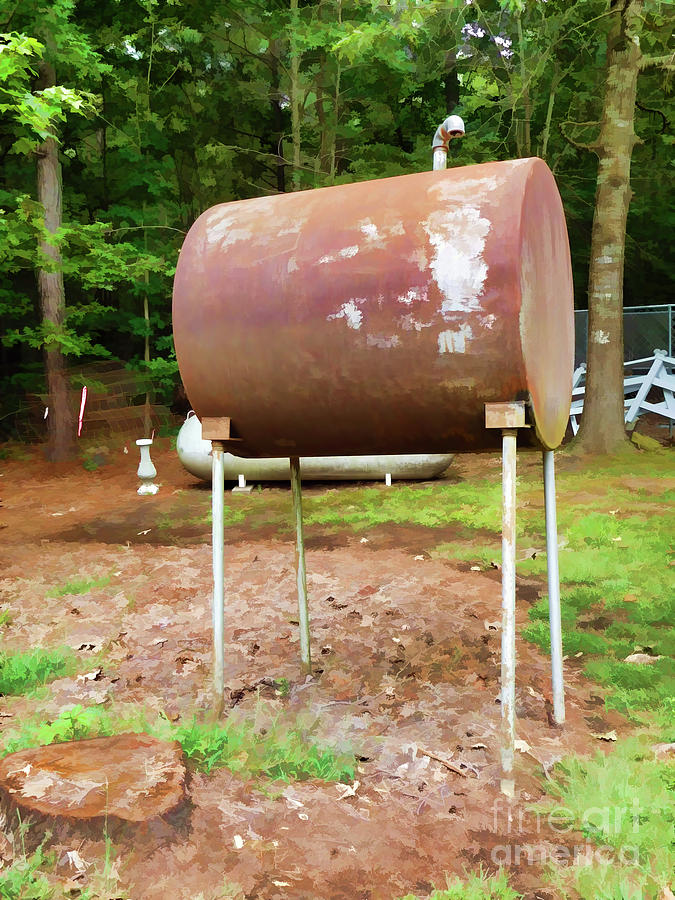Home heating oil tank 2 Painting by Jeelan Clark