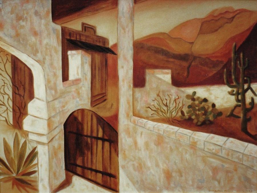 Desert Painting - Home in Kingman Arizona by Suzanne  Marie Leclair