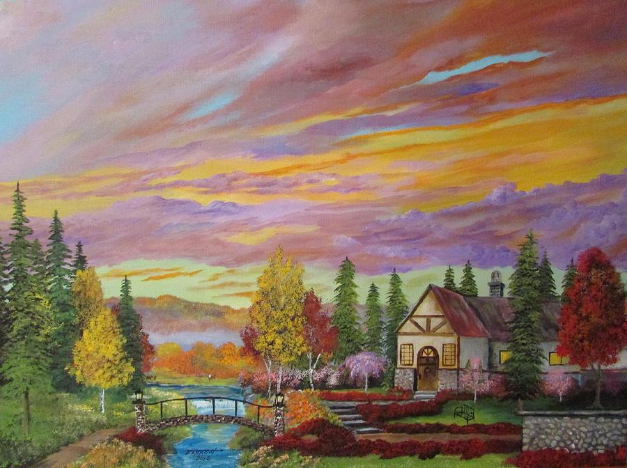 Home in the Valley Painting by Dave Farrow