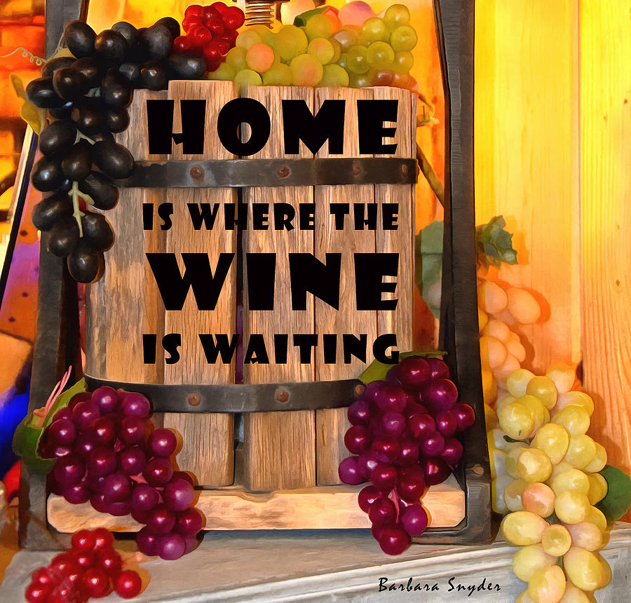 Home is where the Wine is Waiting Wine Press Photograph by Barbara Snyder