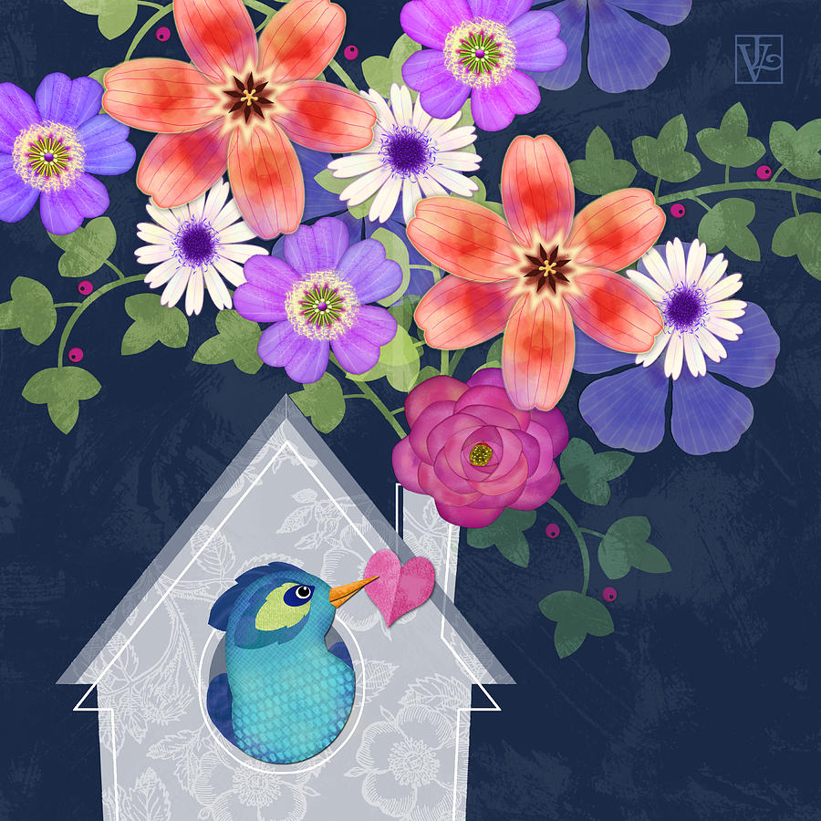 Nature Digital Art - Home is Where You Bloom by Valerie Drake Lesiak