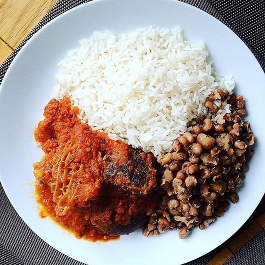Rice Photograph - Home Made White #rice And Cooked Beans by African Foods