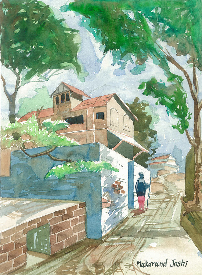 A House In East Indian Village Painting By Makarand Joshi