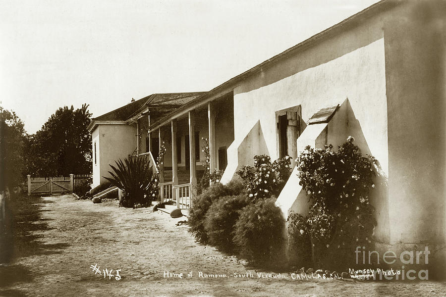 Munsey Photograph - Adobe Home of Ramona, Camulos Rancho, California Circa 1900 by Monterey County Historical Society