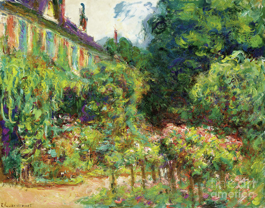 Home of the artist at Giverny, 1913  Painting by Claude Monet