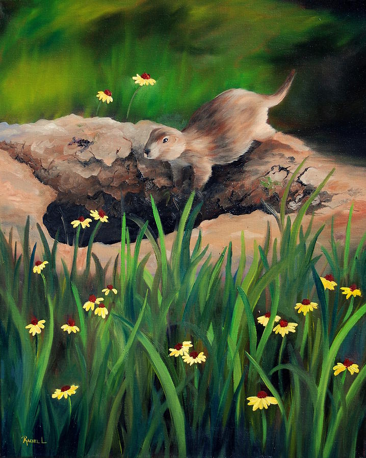 Home of the Prairie Dog Painting by Rachel Lawson