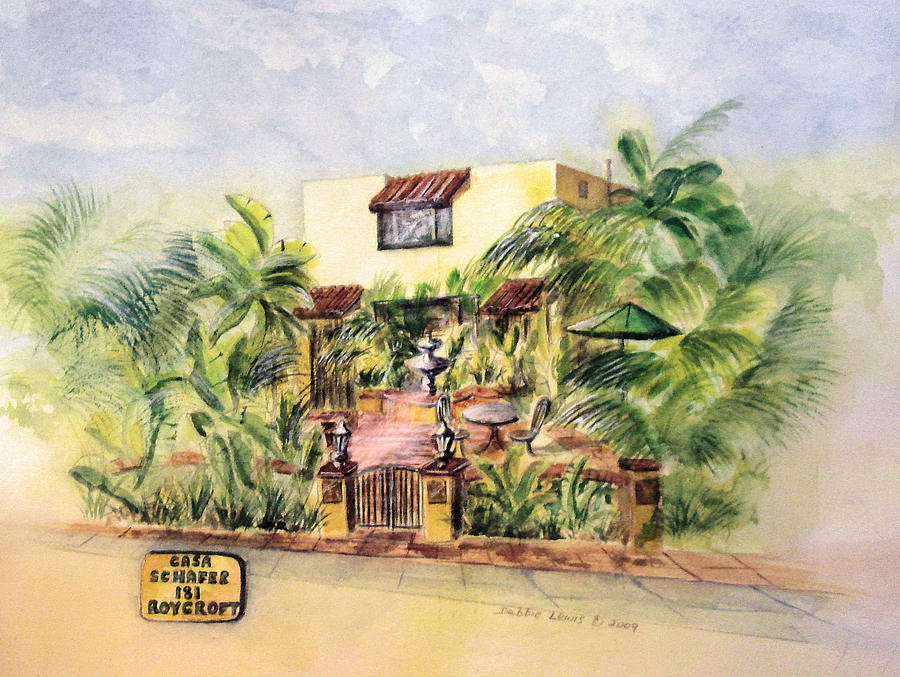 Home on Belmont Shore Painting by Debbie Lewis
