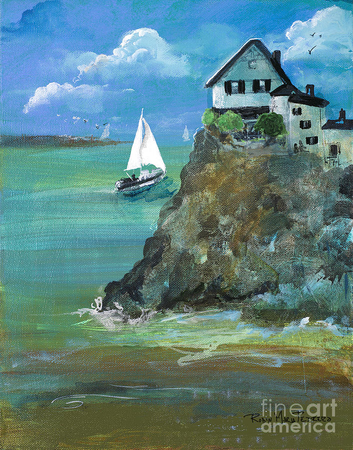 Home Overlooking the Sea Painting by Robin Pedrero