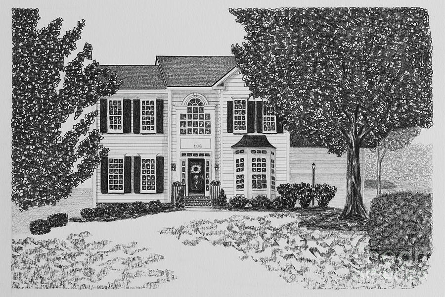 Tree Drawing - Home Portrait 2084 by Robert Yaeger