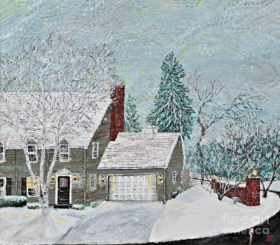 Winter Home Painting by Richard Wandell