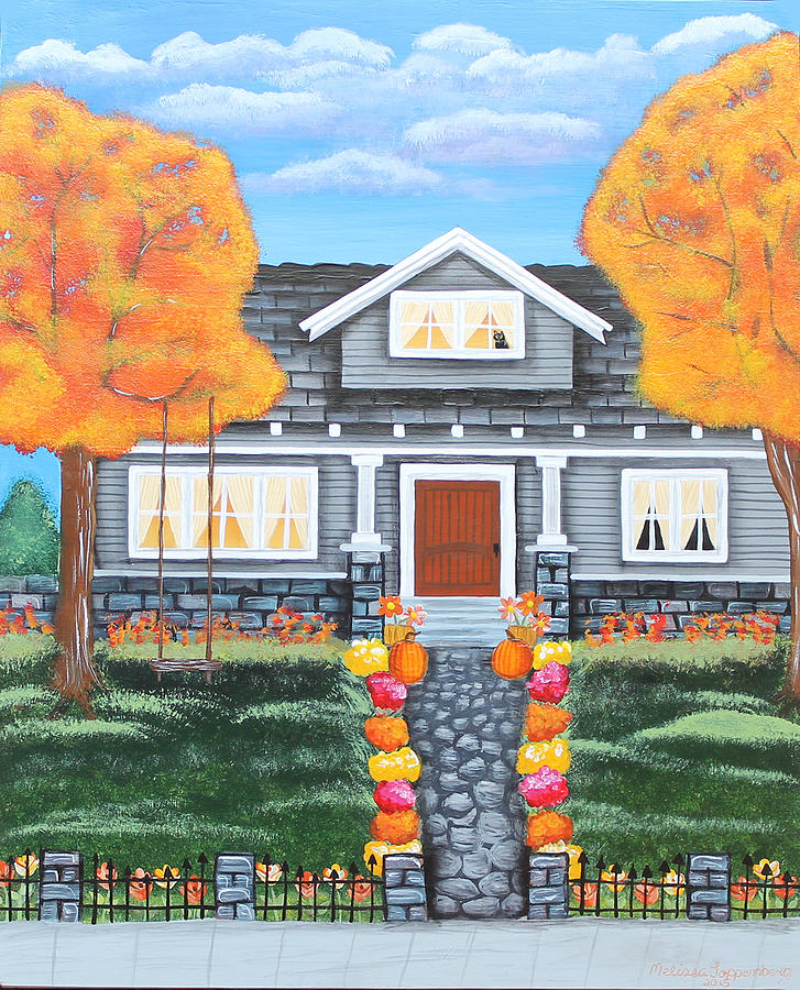Home Sweet Home - Comes Autumn Painting by Melissa Toppenberg